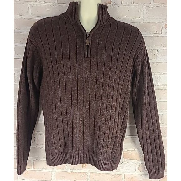 Oscar de la Renta Other - Oscar De La Renta Long Sleeve Quarter Zip Brown Pullover Sweater Men's Medium